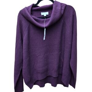NWT New York And Co. Cowl Neck Sweater Purple Burgundy Womens Xl